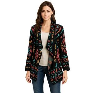Rock & Roll Cowgirl Aztec Waterfall Cardigan Southwestern M